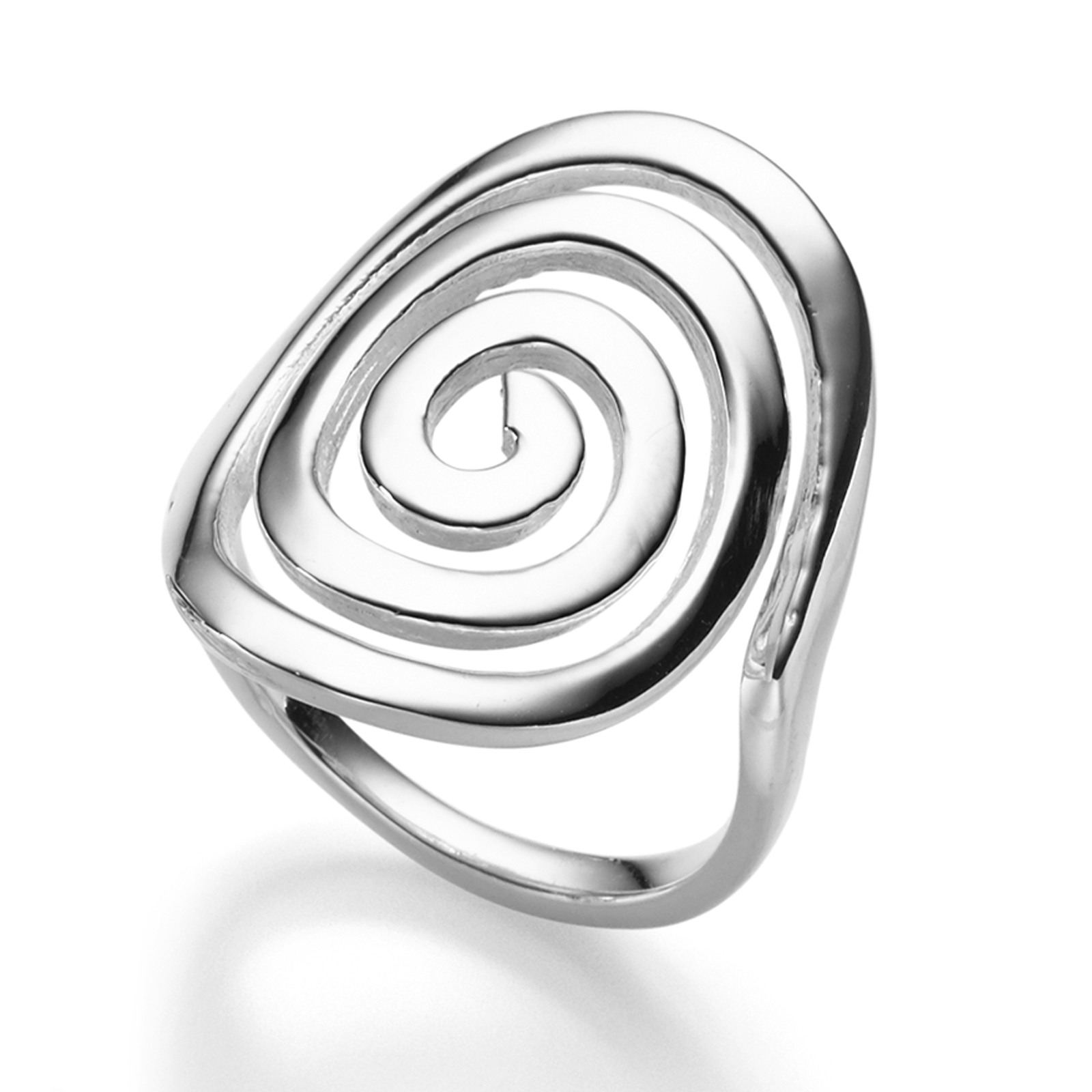 Wundervoller 925 Sterling Silber Ring Designer Spirale Schnörkel Kreis Spule Top 