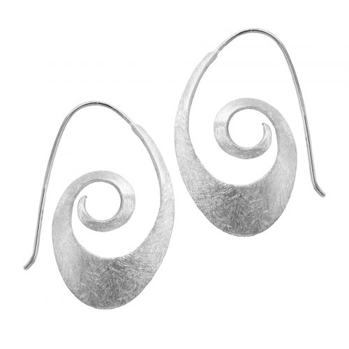 Silber Spiralen Ohrhänger in eiskratz matt/glanz