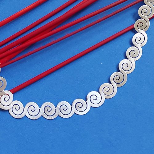 Collier Kette Spirale an Spirale aus echtem Silber